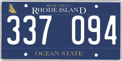 RI license plate 337094