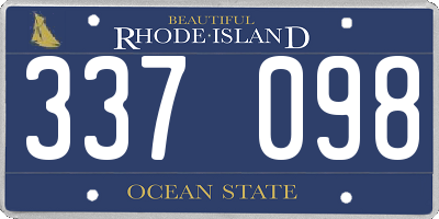 RI license plate 337098