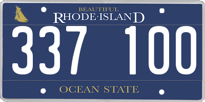 RI license plate 337100