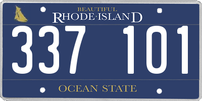 RI license plate 337101