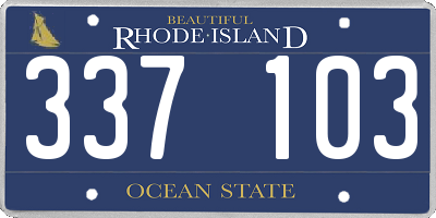 RI license plate 337103