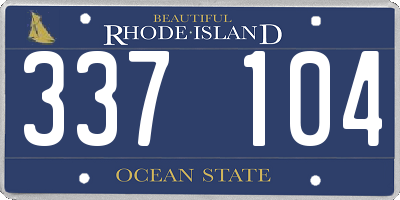 RI license plate 337104