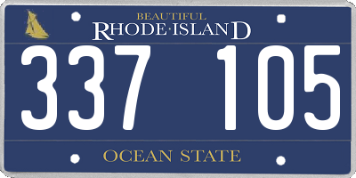 RI license plate 337105