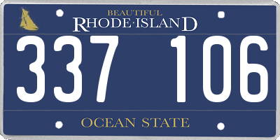 RI license plate 337106