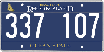 RI license plate 337107