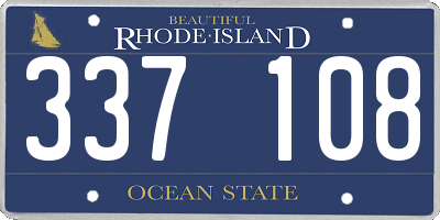 RI license plate 337108