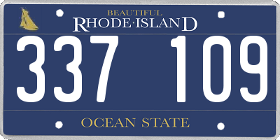 RI license plate 337109