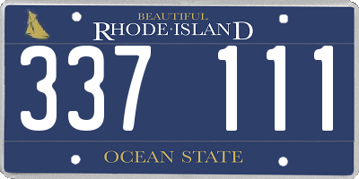 RI license plate 337111