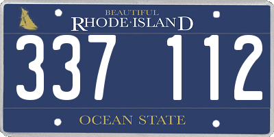 RI license plate 337112