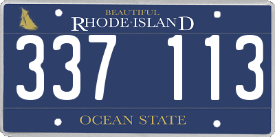 RI license plate 337113