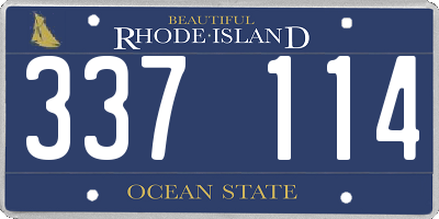 RI license plate 337114
