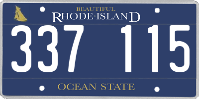 RI license plate 337115