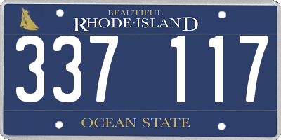 RI license plate 337117