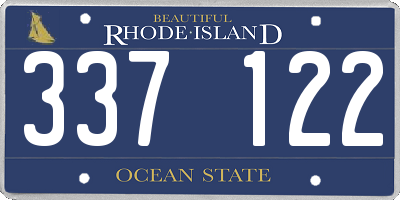 RI license plate 337122