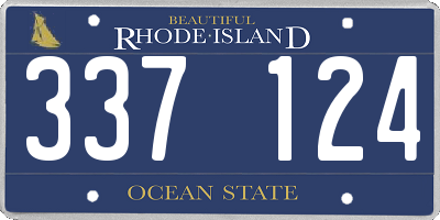 RI license plate 337124