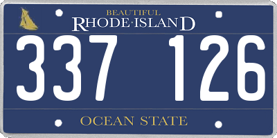 RI license plate 337126