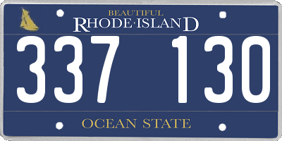RI license plate 337130