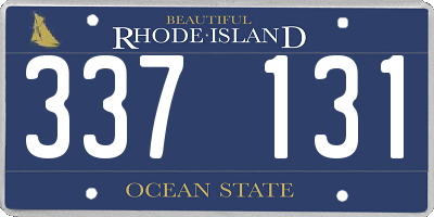 RI license plate 337131