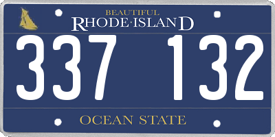 RI license plate 337132