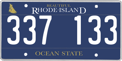 RI license plate 337133