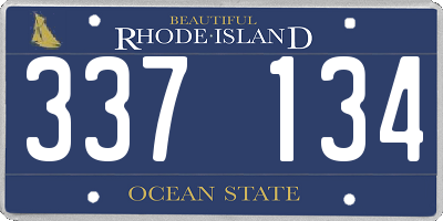 RI license plate 337134
