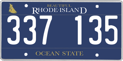 RI license plate 337135
