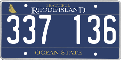 RI license plate 337136