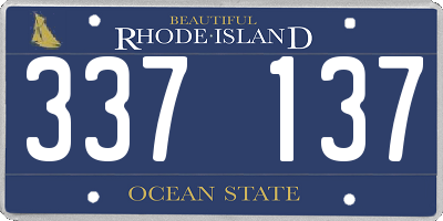RI license plate 337137