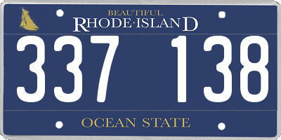 RI license plate 337138