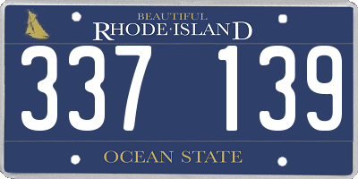 RI license plate 337139