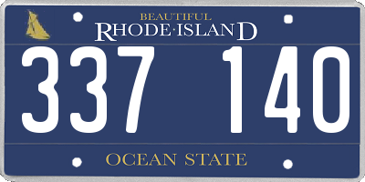 RI license plate 337140