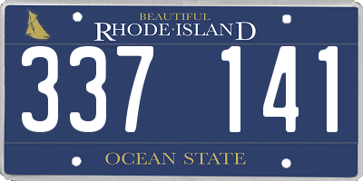 RI license plate 337141
