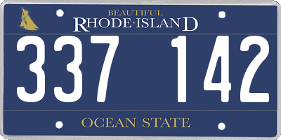 RI license plate 337142