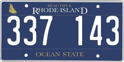 RI license plate 337143