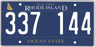 RI license plate 337144