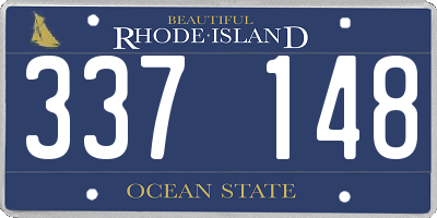 RI license plate 337148