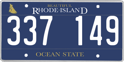 RI license plate 337149