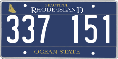 RI license plate 337151