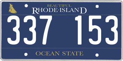 RI license plate 337153