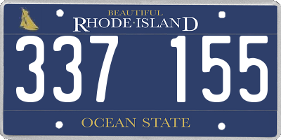 RI license plate 337155