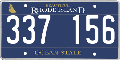 RI license plate 337156