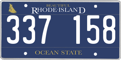 RI license plate 337158