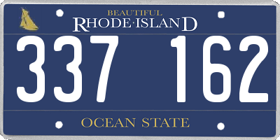 RI license plate 337162