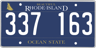 RI license plate 337163