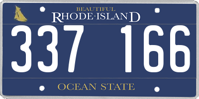 RI license plate 337166