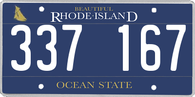 RI license plate 337167