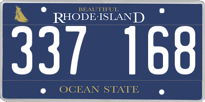 RI license plate 337168