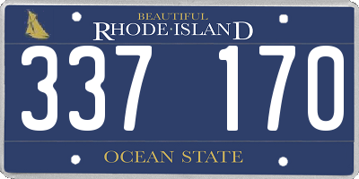 RI license plate 337170
