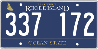 RI license plate 337172