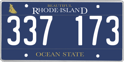 RI license plate 337173